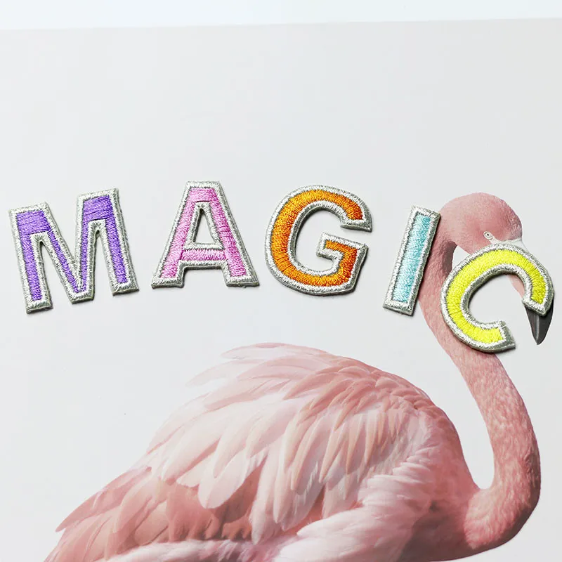 Fashion English Letters Alphabet Embroidered Patches Applique Iron On Letters For Clothes Shoes Bags Application For Kids Name