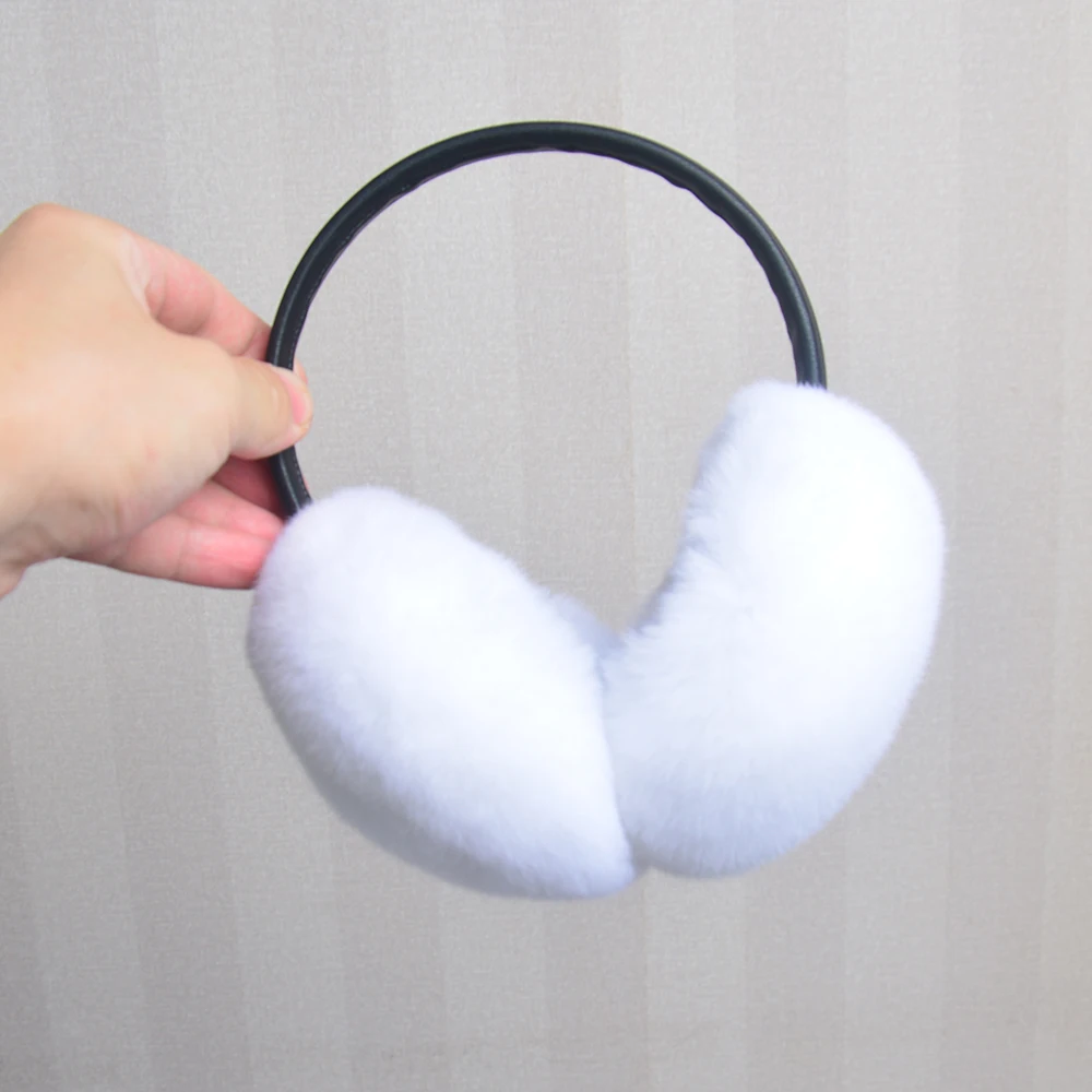 Natural 100% Rex Rabbit Fur Earmuffs Women Fashion Men Warm Russia Winter Real Fur Earmuffs Children Ear Cover For Earlap Girl