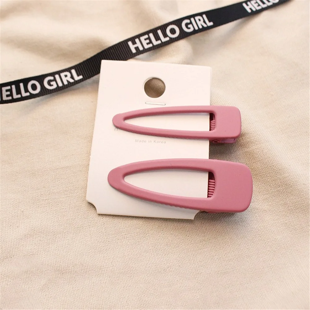 Simple design Scrub bangs hairpin Comfortable Korean texture 2PCS set  Girl hairpin Fashionable Hair accessories for Girls