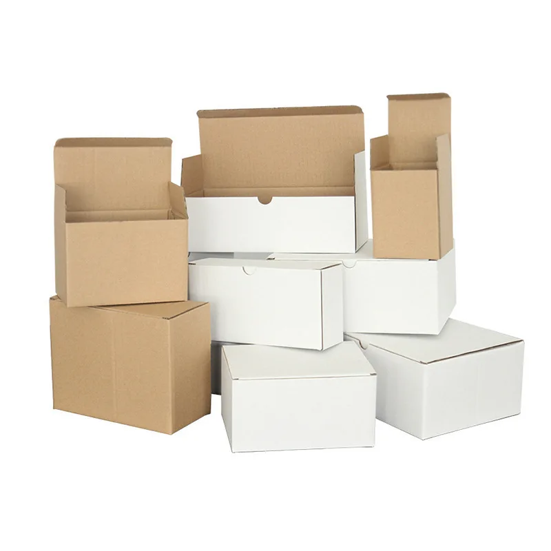 15Pc Thick Carton Box Kraft Paper Express Gift Packaging Box White Brown Cardboard Shipping Box Blank Kraft Paper Corrugated Box