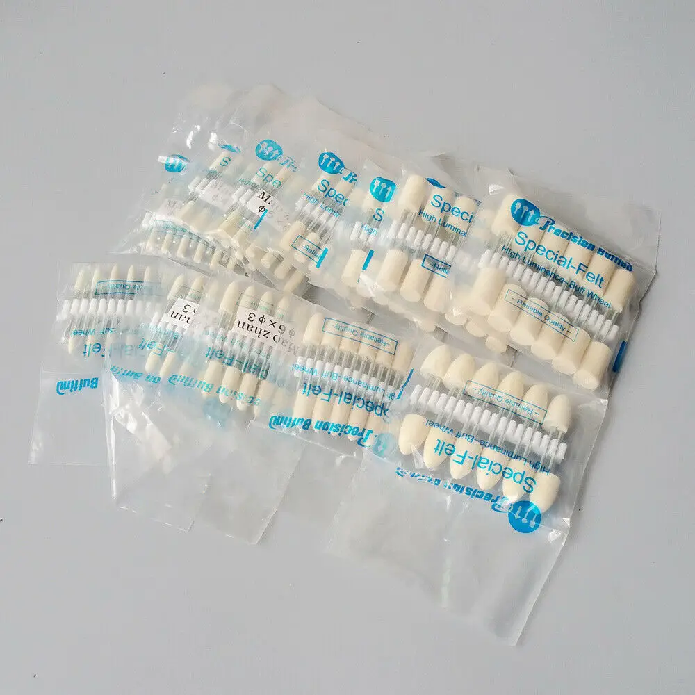 12pcs lana feltro lucidatura sbavature punta ruota Bob 3/32 ''gambo per gioielli rotanti