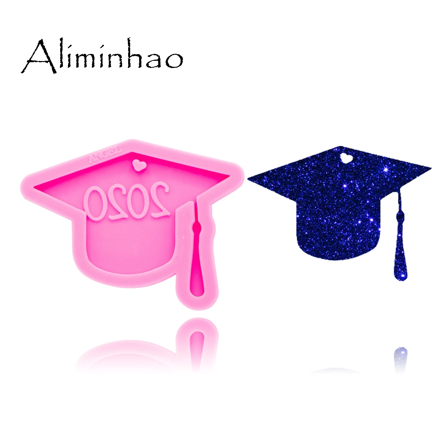 DY0290 Shiny 2020 Hat mold Silicone Molds DIY PhD graduation hat resin epoxy keychains Mould custom keychain