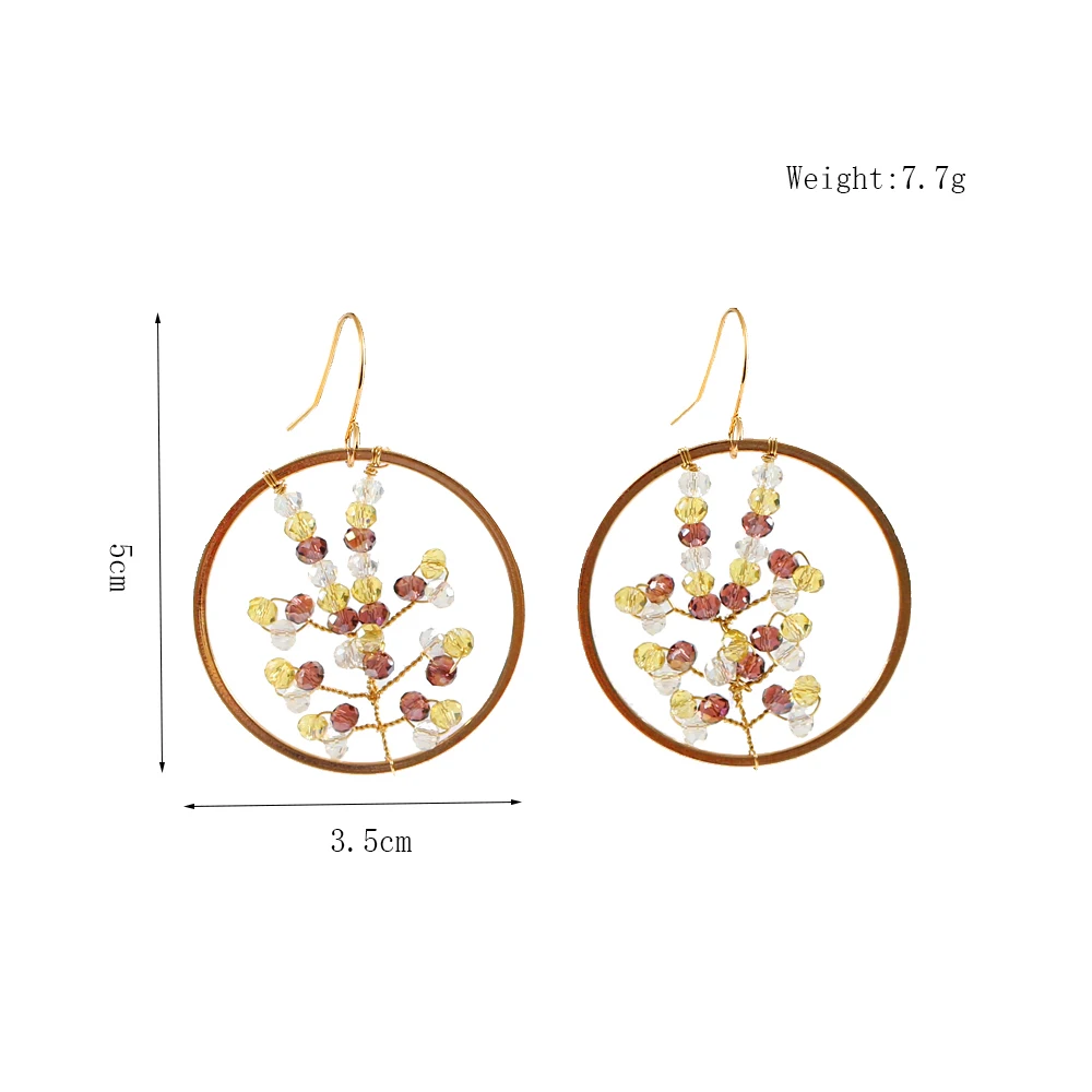 LANFLORA new Korean handmade women earrings Chinese circular earrings copper alloy earrings free shipping