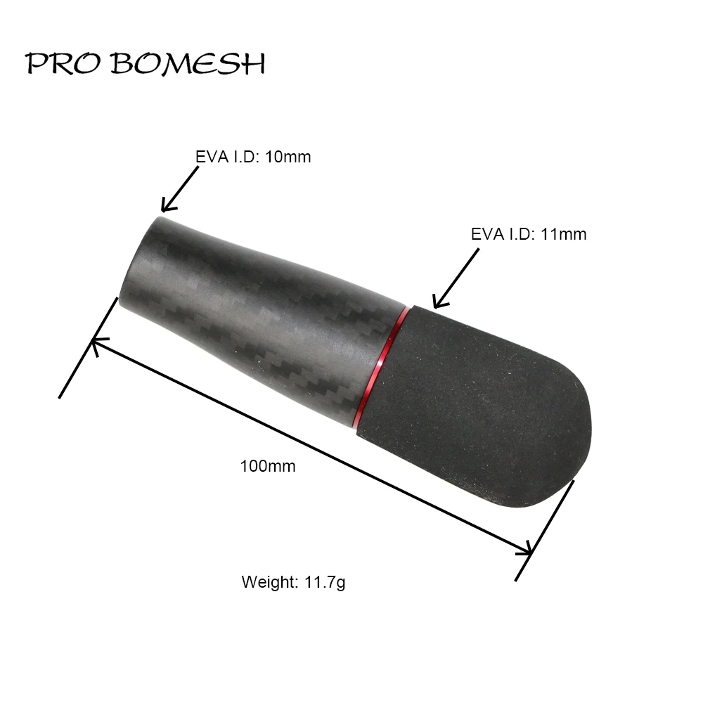 Pro Bomesh 1pcs Carbon Fiber EVA Fighting Butt Cap Butt Plug Decorative Trim DIY Fishing Rod Component Repair Accessory