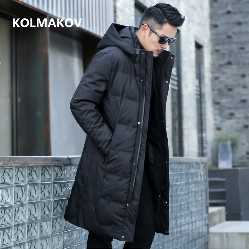 

2023 Long style winter jacket high quality 90% white duck down jackets men,mens warm thicked fashion hooded coat full size M-5XL