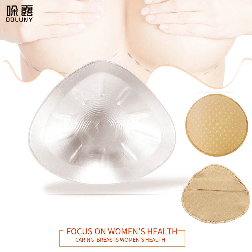 

Silicone Breast Form Mastectomy Artificial Transparent Triangle Silicone Chest Fake Breast Prosthesis 500g Soft Sponge Pad D30