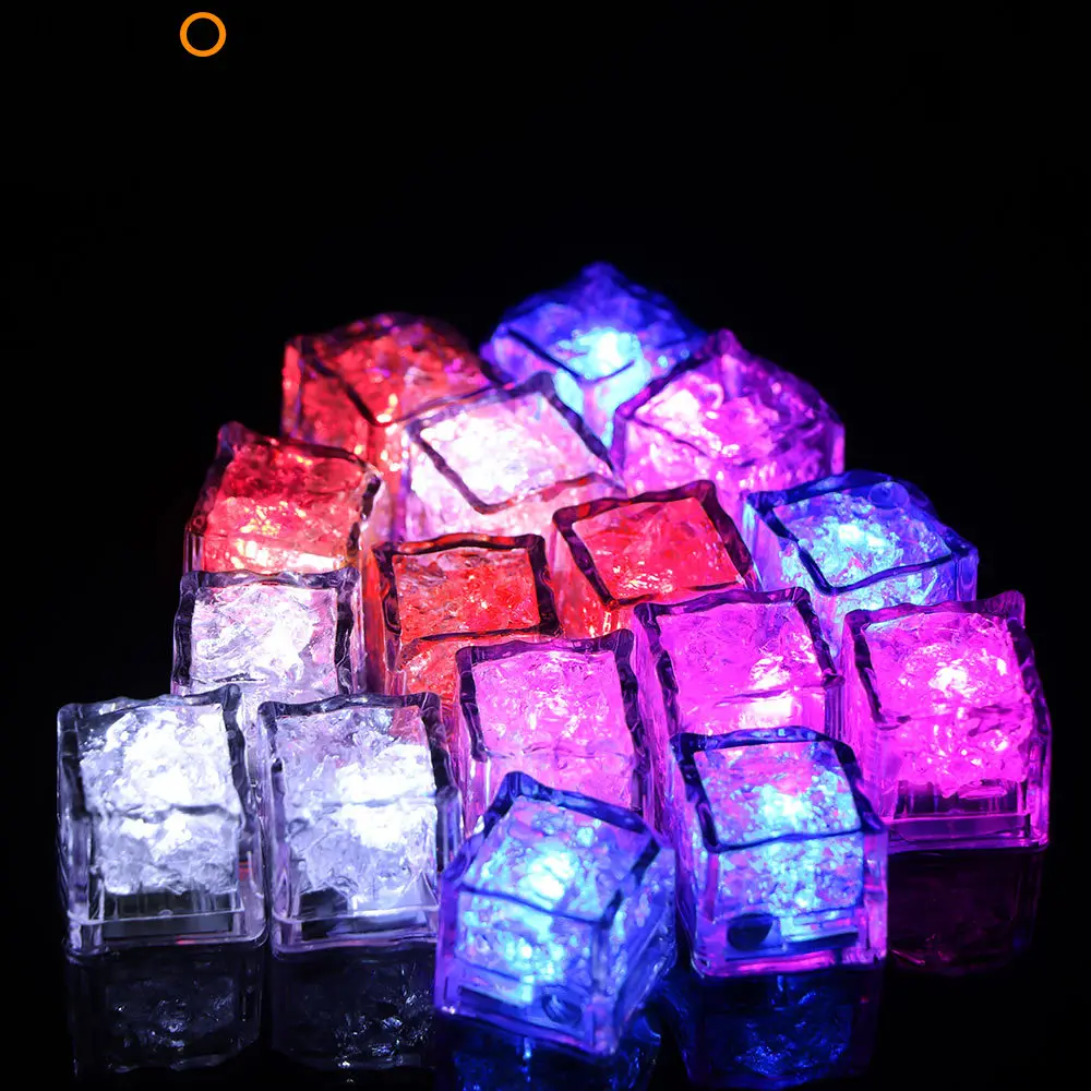 LED Induction Ice Cubes DIY Colorful Flash Prop Luminous Light Wedding Festival Decor Christmas Bar Wine Glass Decoration