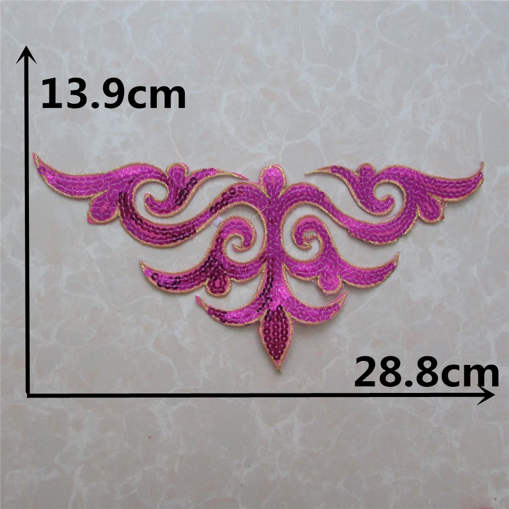 Colorful style embroidery sequin patch applique fabric DIY sewing garment craft supplies material accessories 1PCS for sale