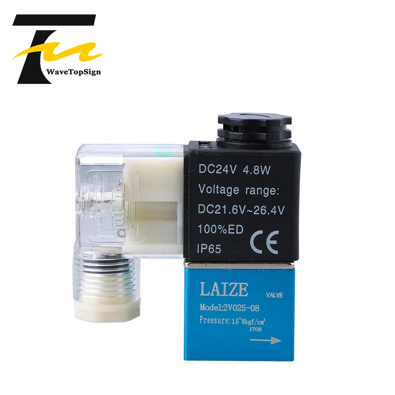 Zawór elektromagnetyczny WaveTopSign pneumatyczny 220V dwukierunkowy zawór cofania 2V025-08 zawór sterujący DC24V zawór elektroniczny
