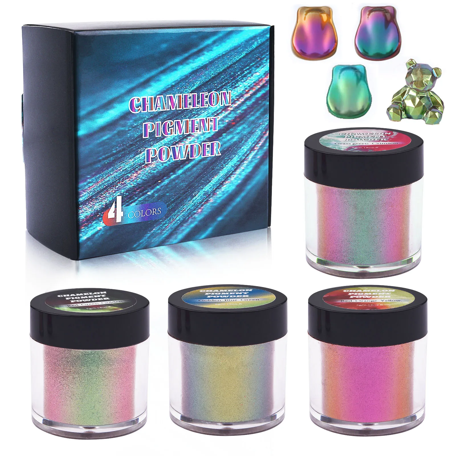 

5g Mirror Chameleons Pigment Set Pearlescent Epoxy Resin Glitter Magic Discolored Powder Kit Resin Colorant Jewelry Making Tools