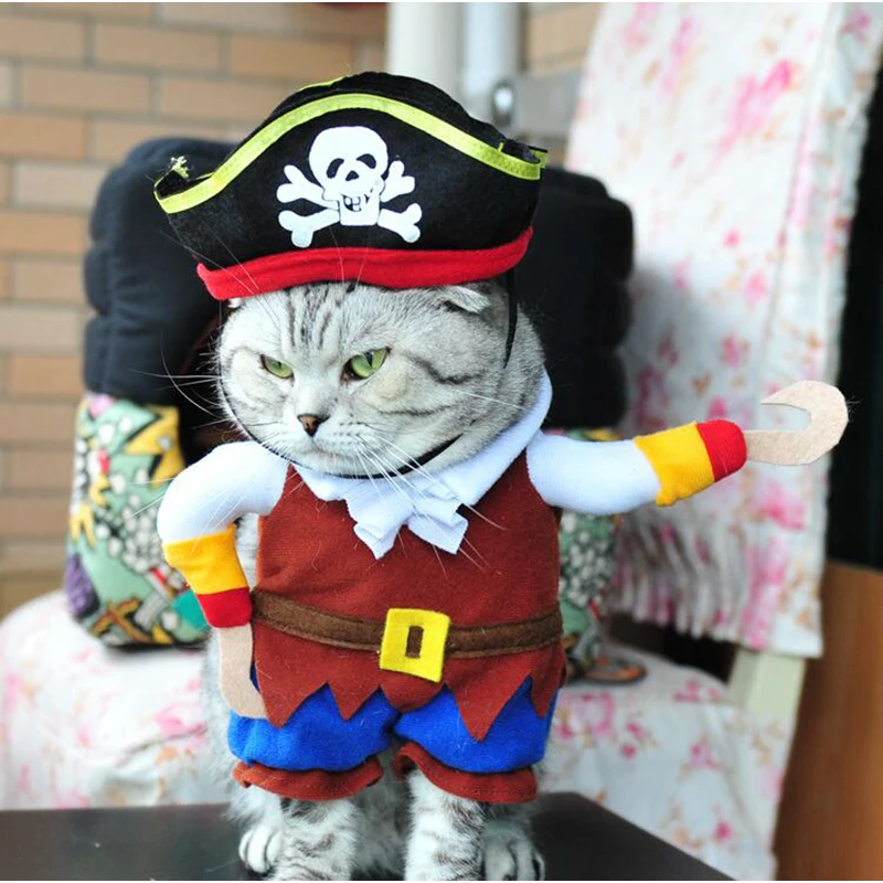 Pirate Style Dog Costume For Party Jumpsuits Small Dog Large Dog Pet Cat Funny Golden Halloween Party Custome Clothes