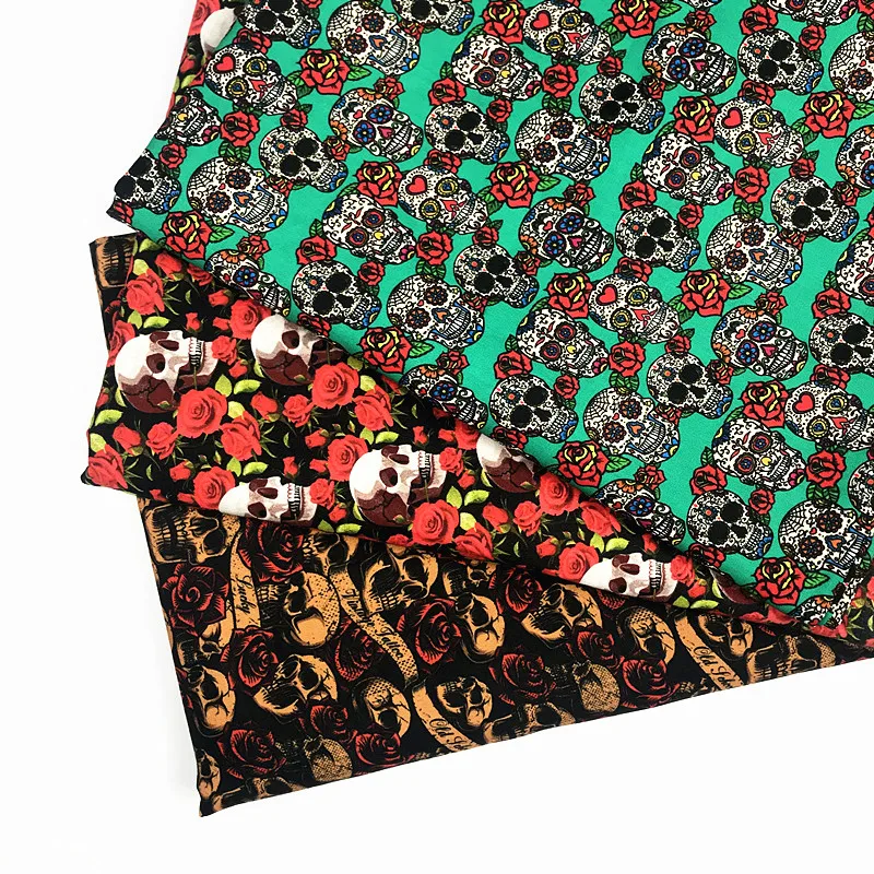 50*150CM Cheap Sale Good Quality Cotton Skull Desinger Fabric For DIY Quilting Sewing Accessories