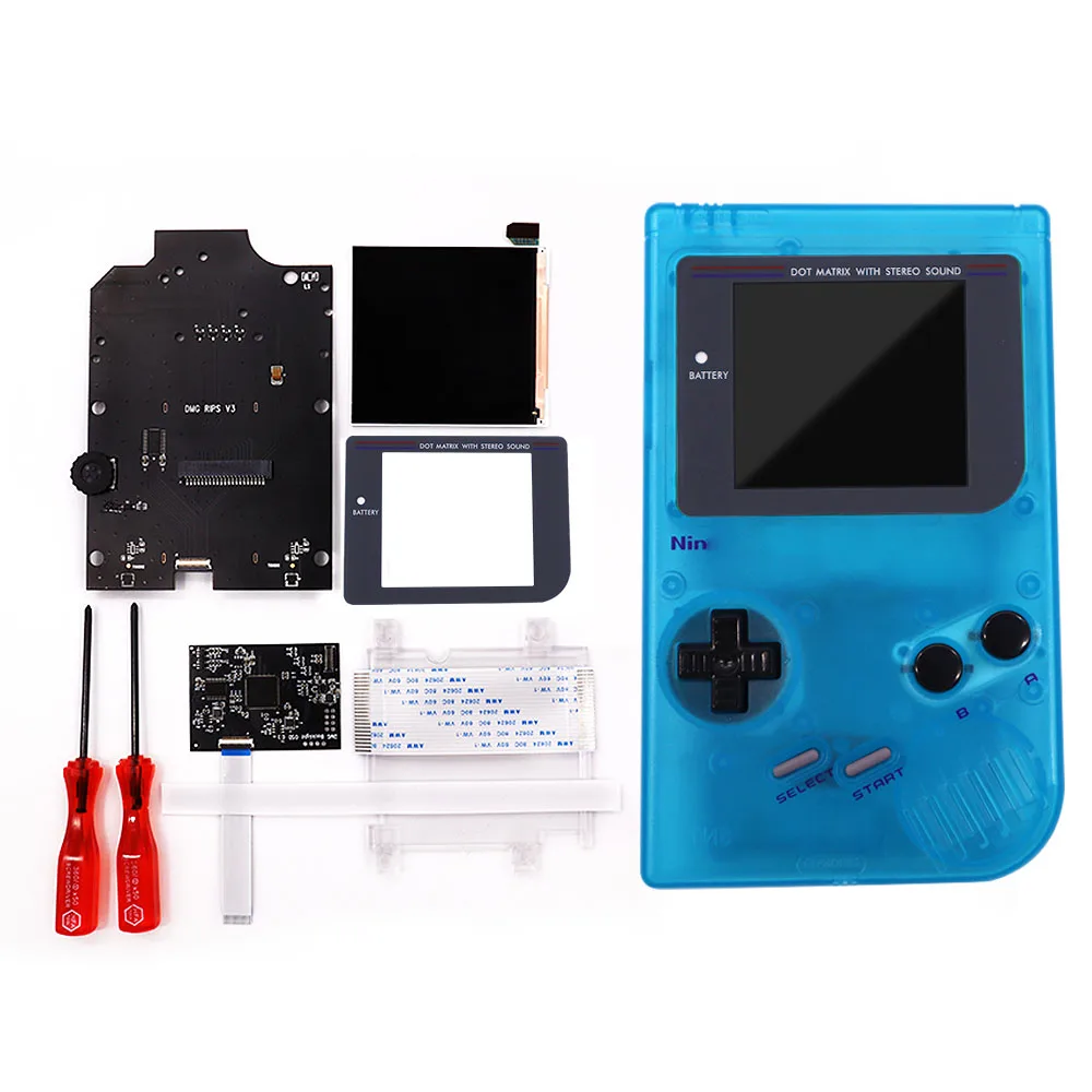 

Super OSD GBO Q5 IPS LCD Retro Pixel Brightness Backlight Screen Kits With Pre-cut Shell For GameBoy DMG/GB Console