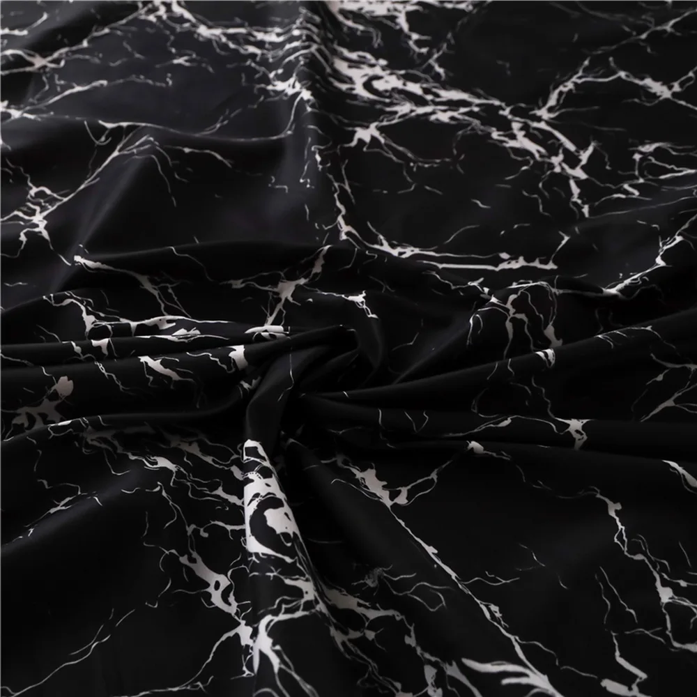 Fashion Black marble pattern Bed Fitted Sheets Sabanas Mattress Cover with Elastic Microfiber 90*200*30 120*200*30cm