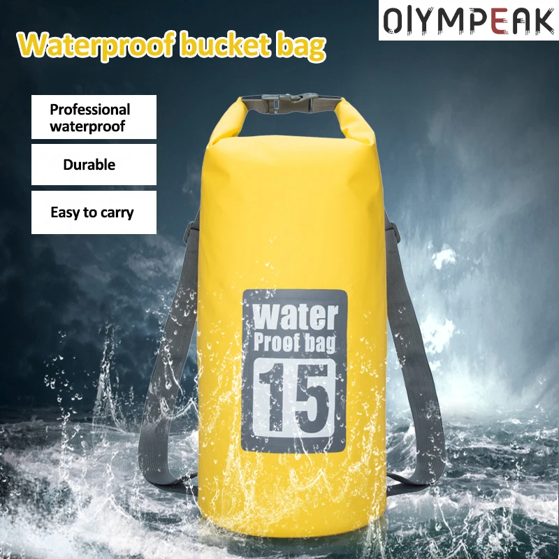 5L/15/30L Outdoor PVC Waterproof Dry Backpack Water Floating Bag Roll Top Sack for Kayaking Rafting Boating River Trekking