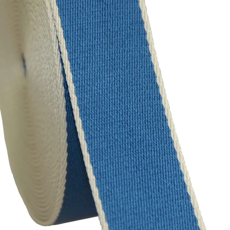 

1.5" High Quality Polyester Webbing Strap For Bag 1.5MM Thick Blue/Beige Color