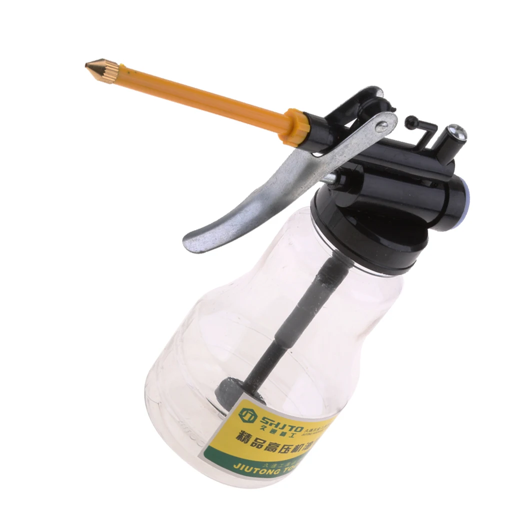 250g High Pressure Hand Pump Oiler Oil Pot Can Spray     Hose for Lubricants