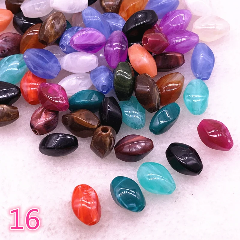 30pcs13*8*7mm oval shape Acrylic Beads Spacer Loose Beads For Jewelry Making DIY Bracelet