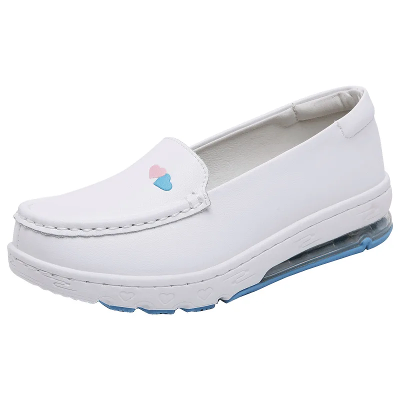 New Flats Woman Loafers Casual Slip-On Nurse Shoes For Female Outdoor Non-Slip Soft Breathable White Work Shoes45r