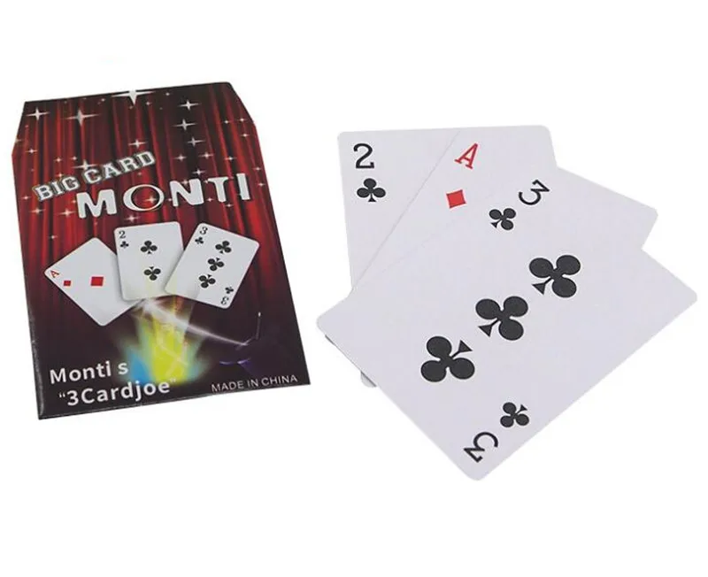 1 pçs 3 cartões monte cartão mágico três cartas de poker monte truque de cartão fácil truques de magia clássicos para fechar-se ilusões mágicas mágico mágico