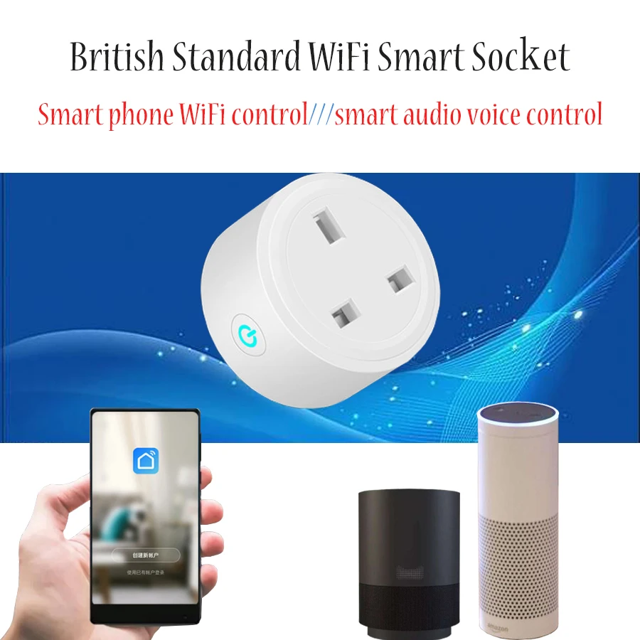 

COLOROCK UK WiFi Smart Plug Support Tuya and Smart Life App Use with Alexa and Google Assistant for Voice Control 16A