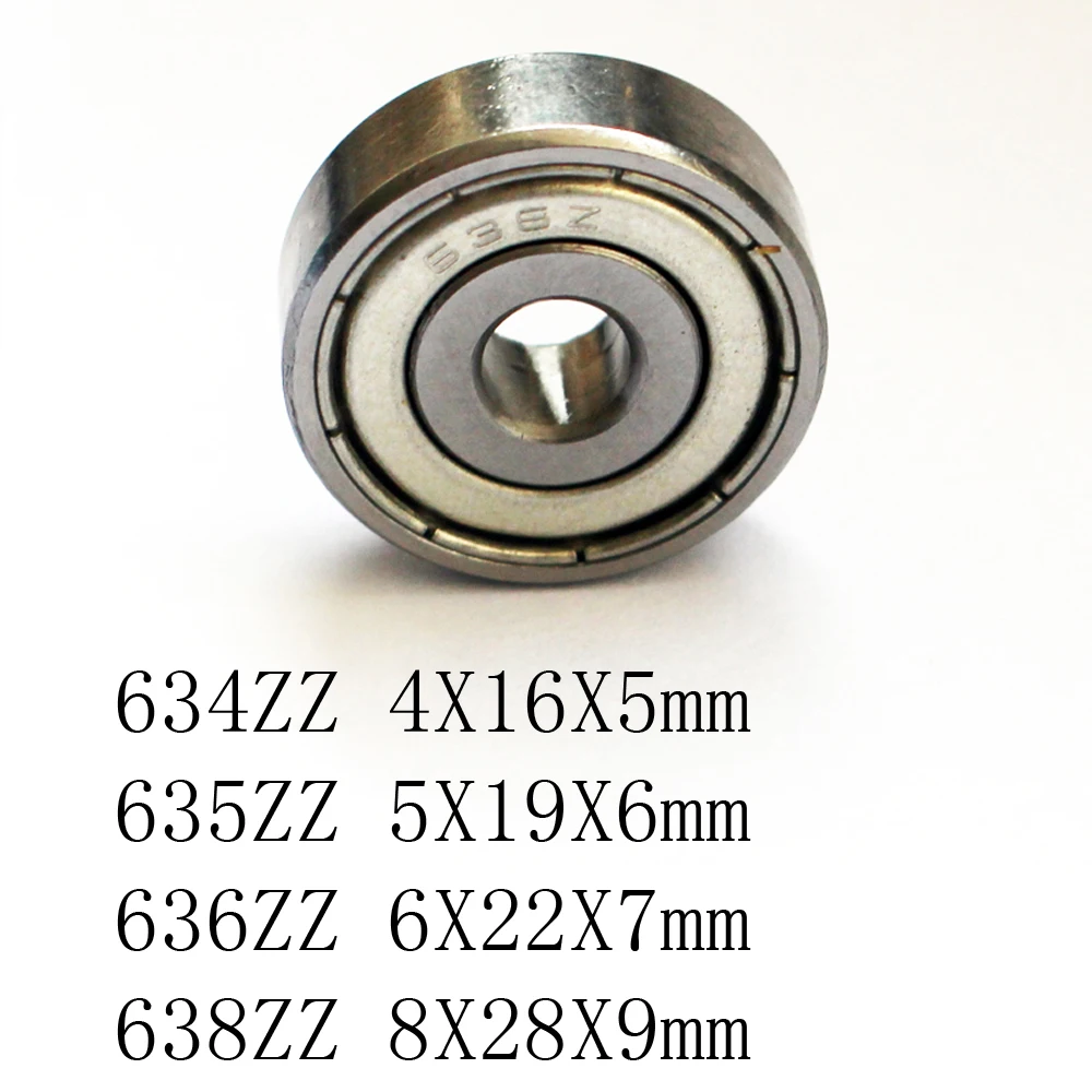 634 3x13x5 634 4x16x5 635 5x19x6 636 6x22x7 637 7x26x9 638 8x28x9 639 9x30x10 ZZ Shield Ball Bearing