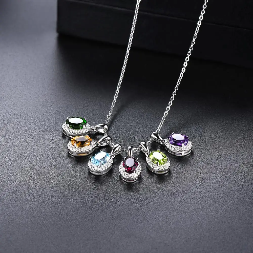 Hutang Genuine Purple Amethyst 925 Silver Pendant Solid 925 Sterling Silver Chain Fine Elegant Gemstone Jewelry for Women