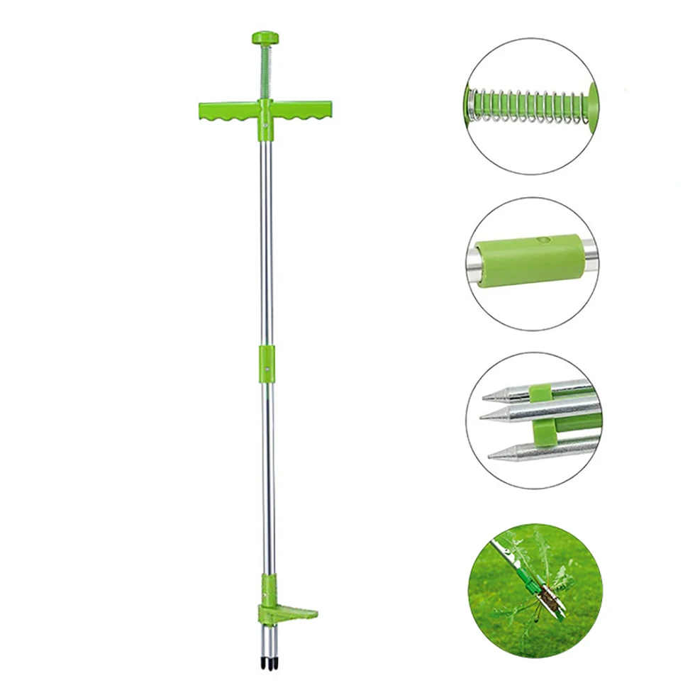 Claw Weeder Root Remover Outdoor Killer Tool Portable Garden Lawn Long Handled Aluminum Weed Puller Removable With Foot Pedal