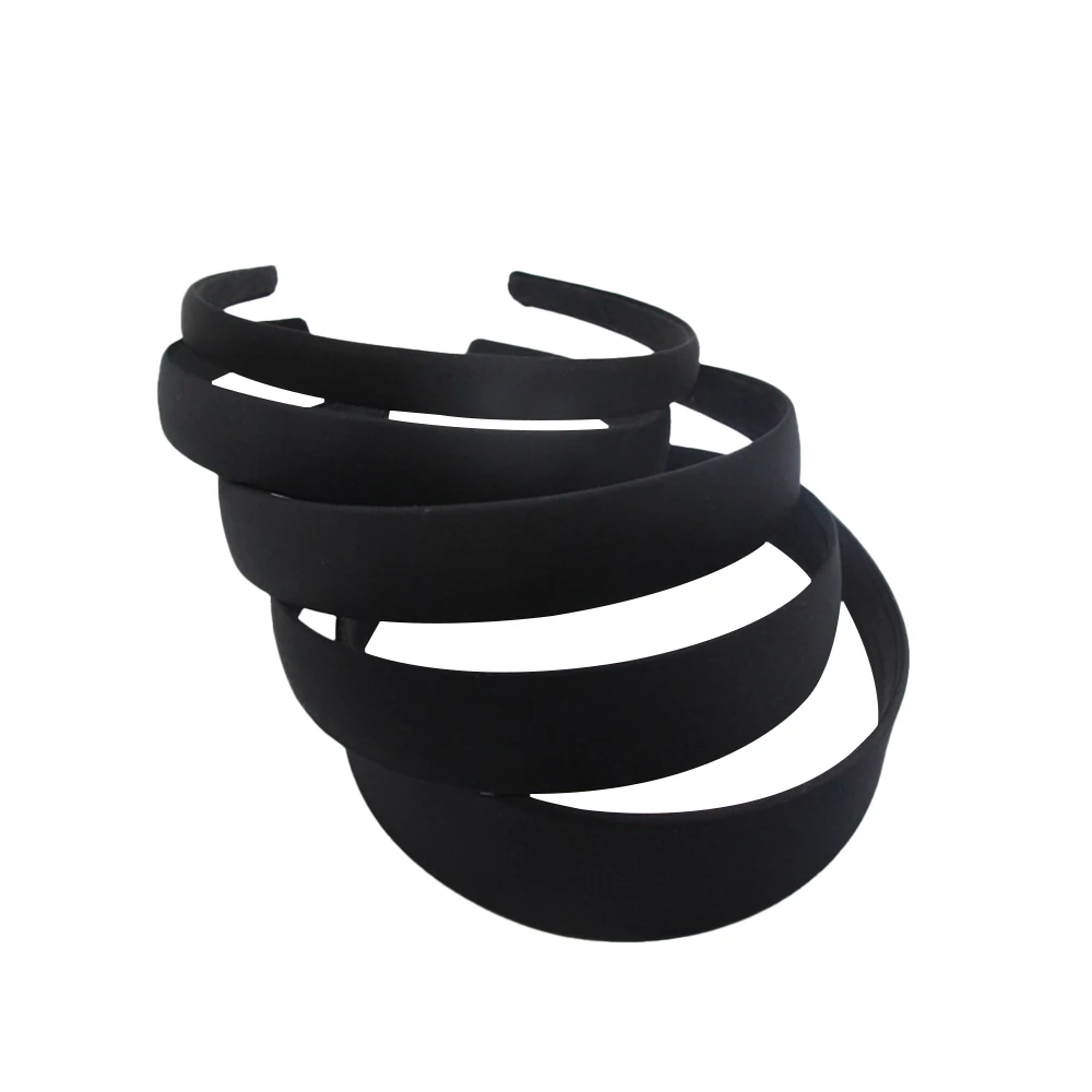 1PCs Schwarz Einfache Breiten Stirnband 1,5 2 2,5 3 4cm Mädchen Frauen DIY Schmuck Material Tuch Stirnband Semi-fertig Haar Acce Großhandel