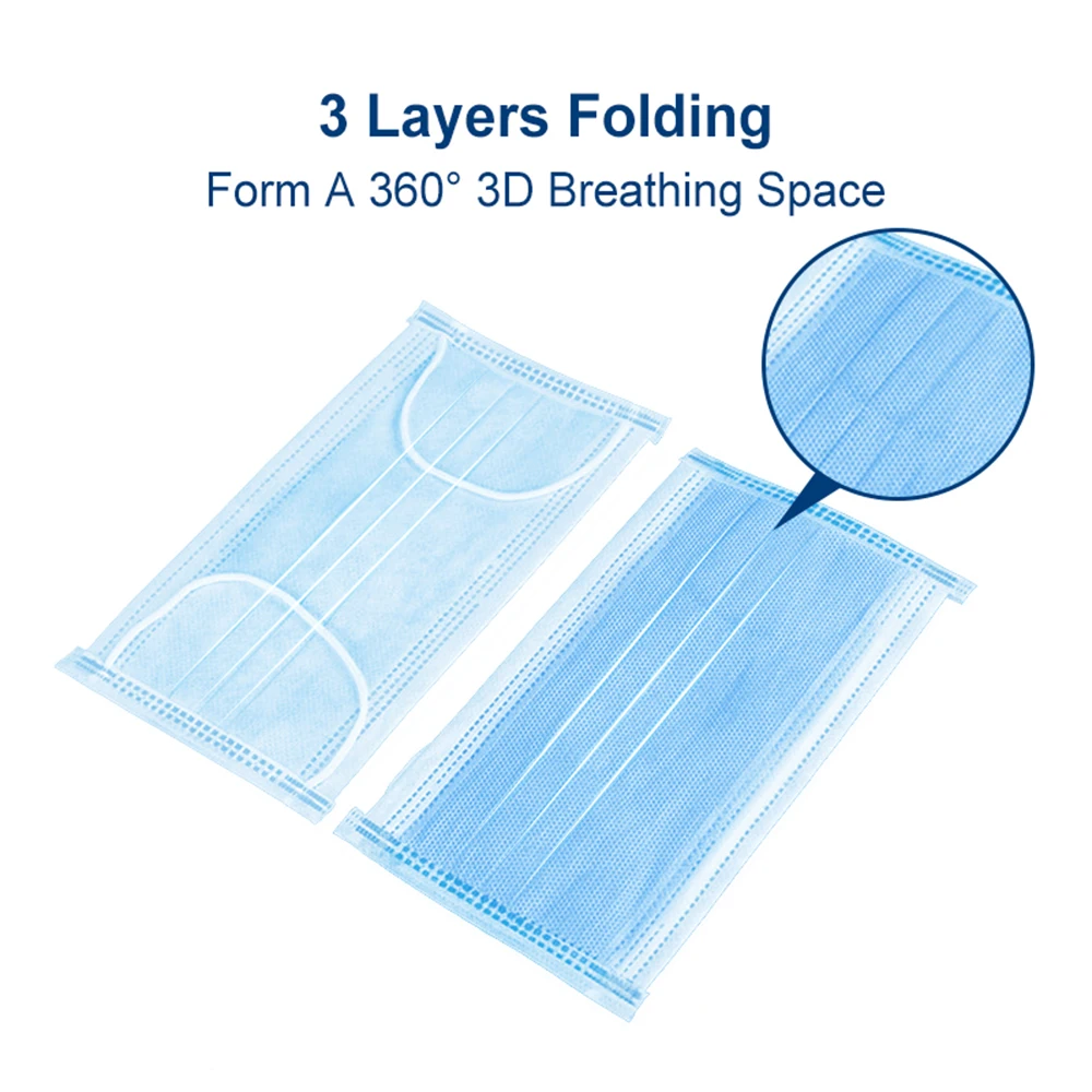 In stock! Fast Delivery! High Quality Non Woven Disposable Face Mask 3 Layers Anti-Dust Face Masks