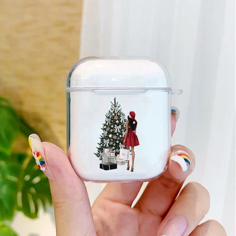 New Year Merry Christmas Elk Snowflake Soft silicone TPU Case For AirPods Pro 1 2 3 Clear Wireless Bluetooth Earphone Box Cover