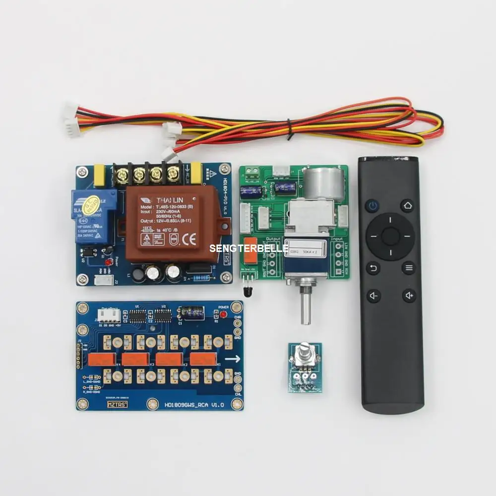 Hi-end ALPS 27 Motor Potentiometer Remote Control Volume Preamp Board +Power Supply + Audio Switch Board