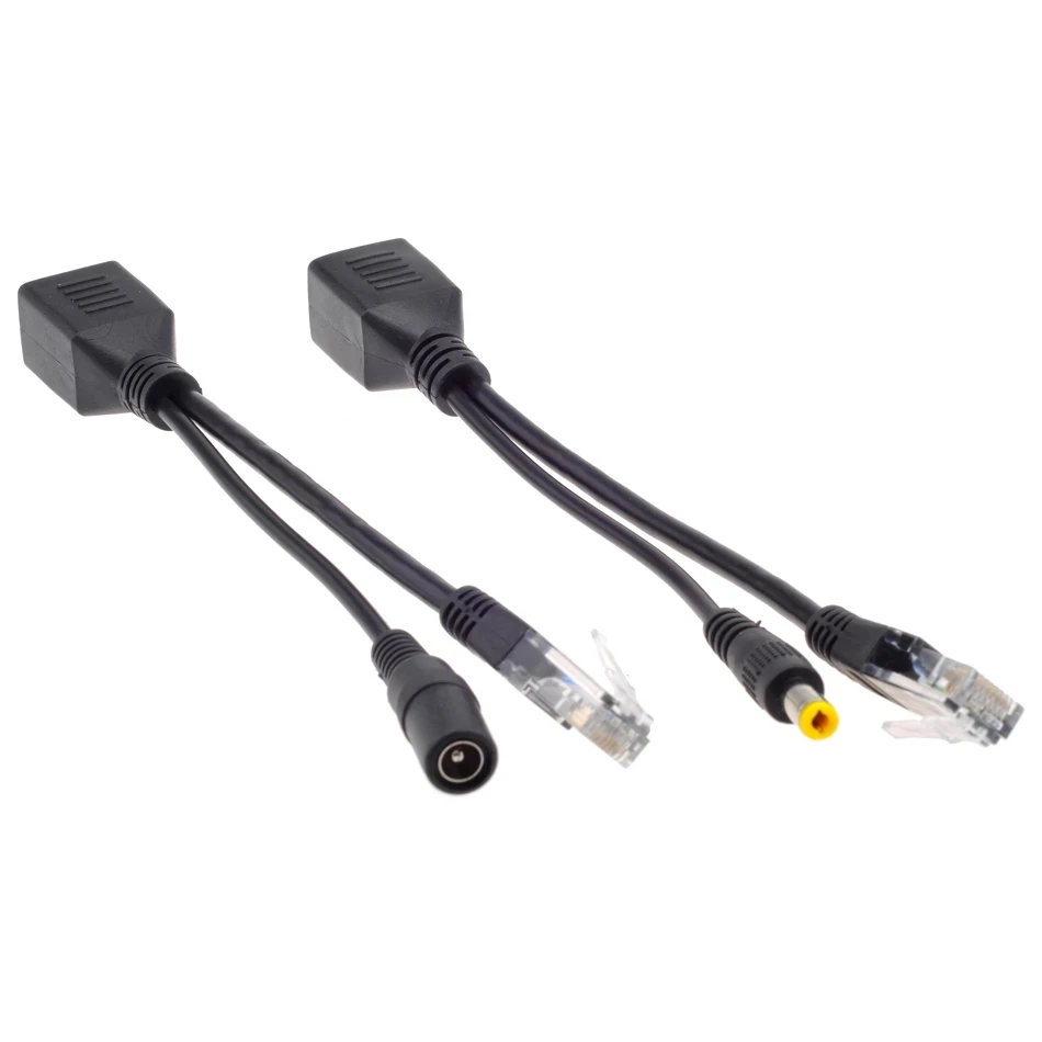2 Pairs 48V POE Spliter Passive Cable Power Over Ethernet POE Injector Camera CCTV Adapter 12V Power Supply Cable