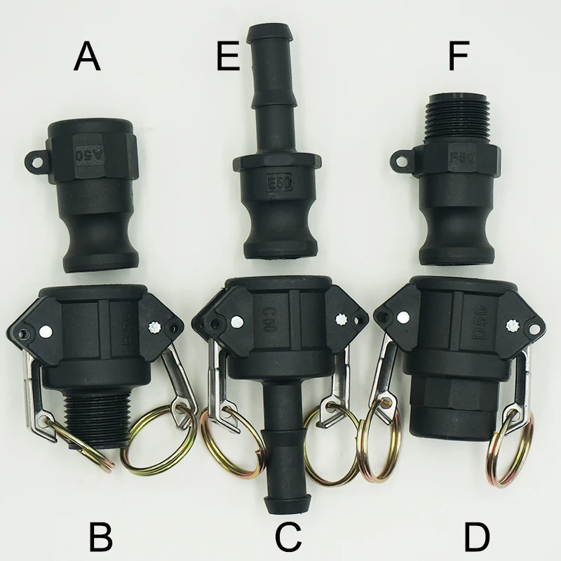 DN15 to DN100 PP  Camlock Coupling Plastic  Fitting Adapter MPT FPT Barb Quick Disconnect 1/2 Inch to 4Inch