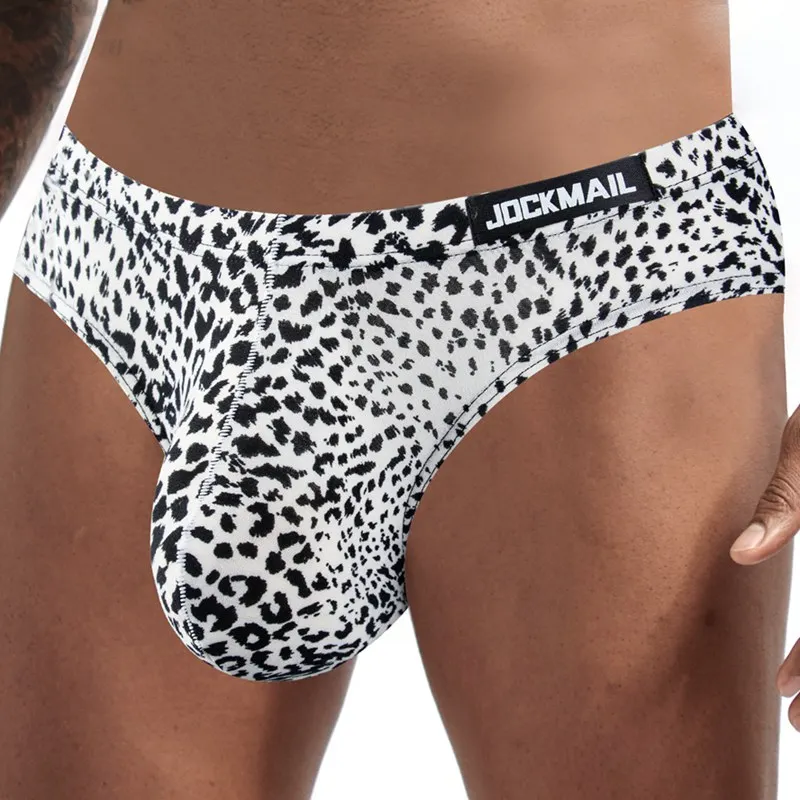 JOCKMAIL leopard print men\'s brief underwear low waist large size boxer briefs Soft and breathable Trunks shorts