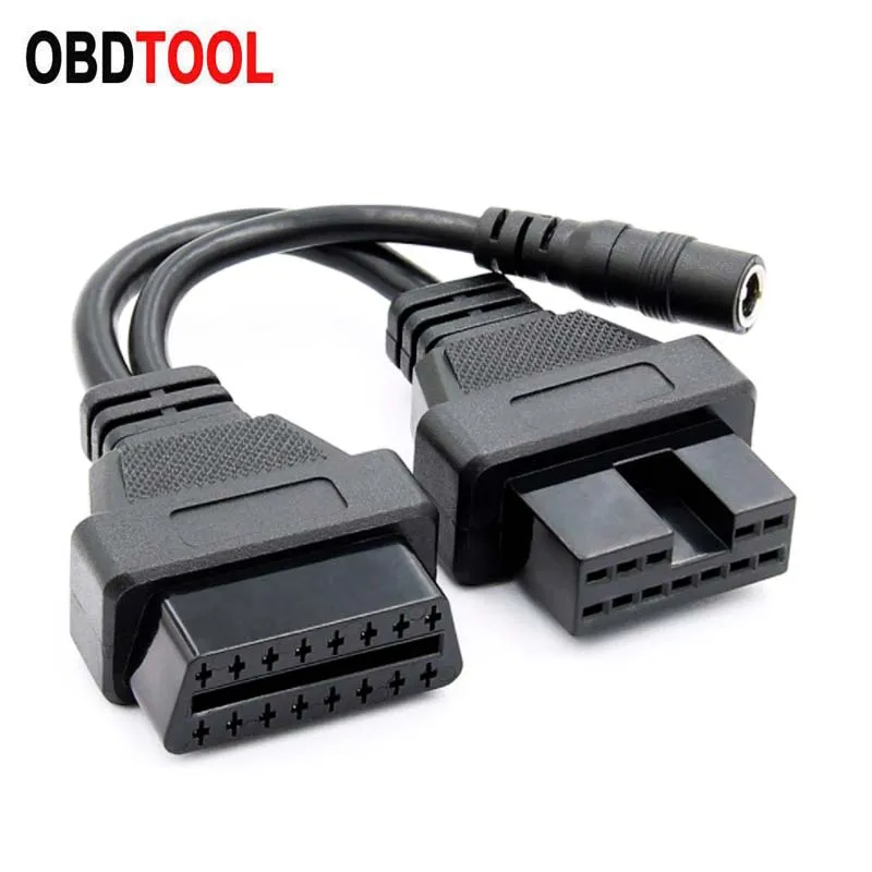 12pin OBD Cable for Mitsubishi 12 Pin To 16 Pin Female OBD 2 Extension Diagnostic Adapter Connector Cable for Hyundai Cars