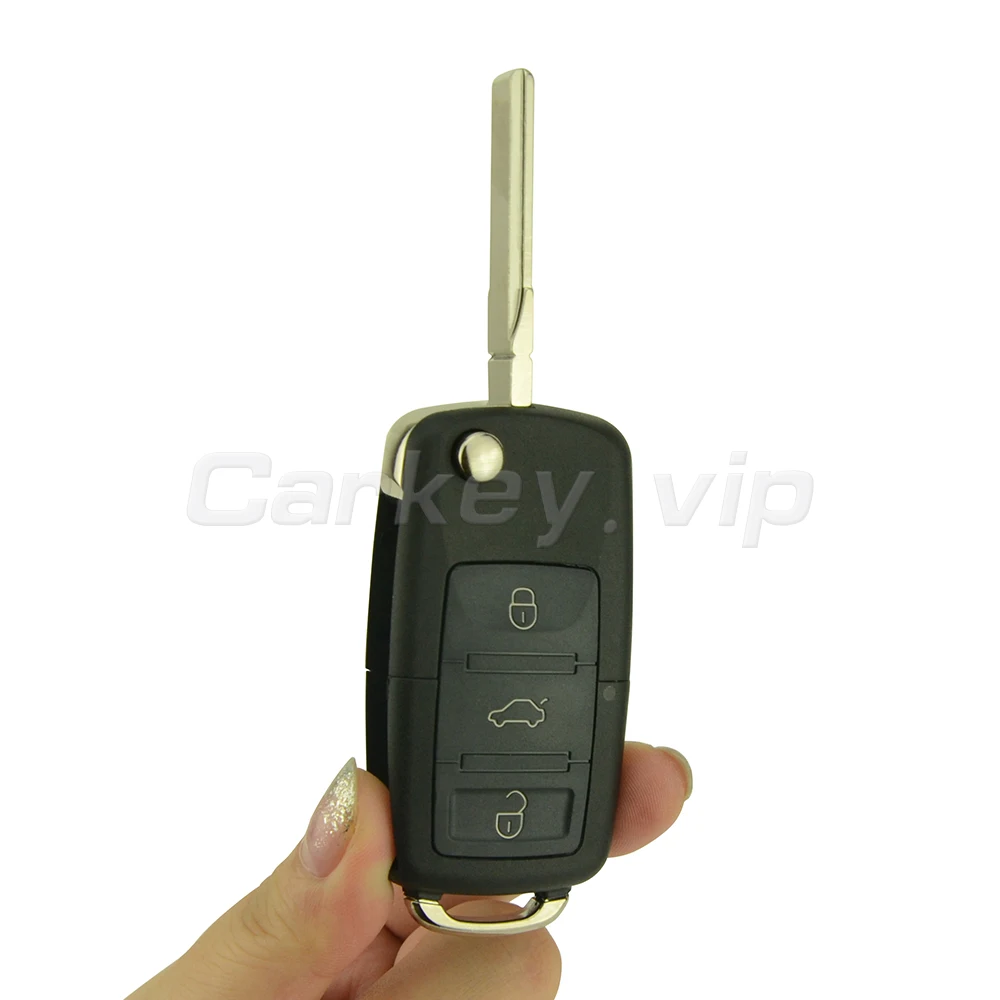 Remotekey 1J0 959 753 DJ For Vw Seat Leon Toledo For Skoda Octavia Fabia 2000 Folding Key 3 Button ID48 Chip 315Mhz HU66