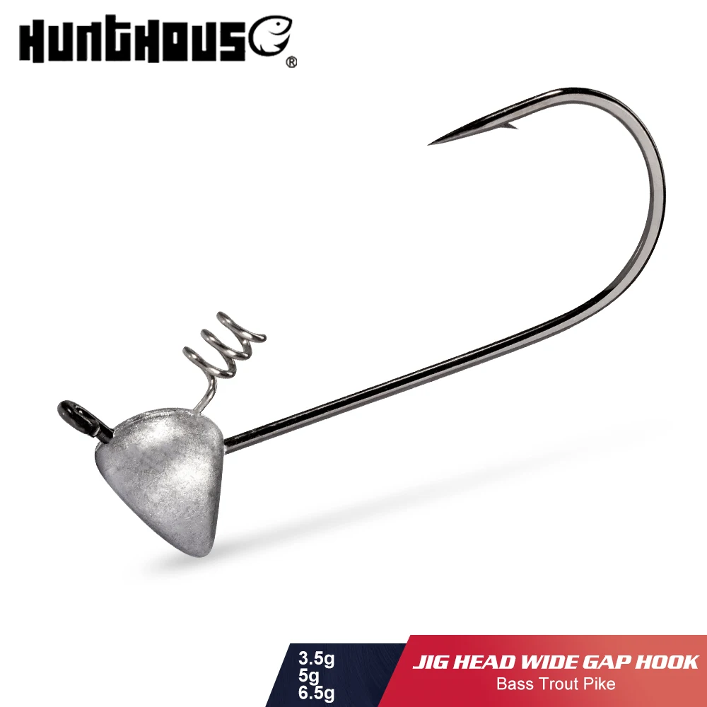 

Hunthouse fishing hook jig head wide gap hook 3.5g 5g 6.5g shaky head jigging Flat hook Fish Tackle soft lure Accessories