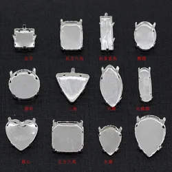 30p Empty Base setting sew on rhinestone Faceted Crystal Jewels's Silver Plated Blank Claw For stone Clothing Accessories Link 2