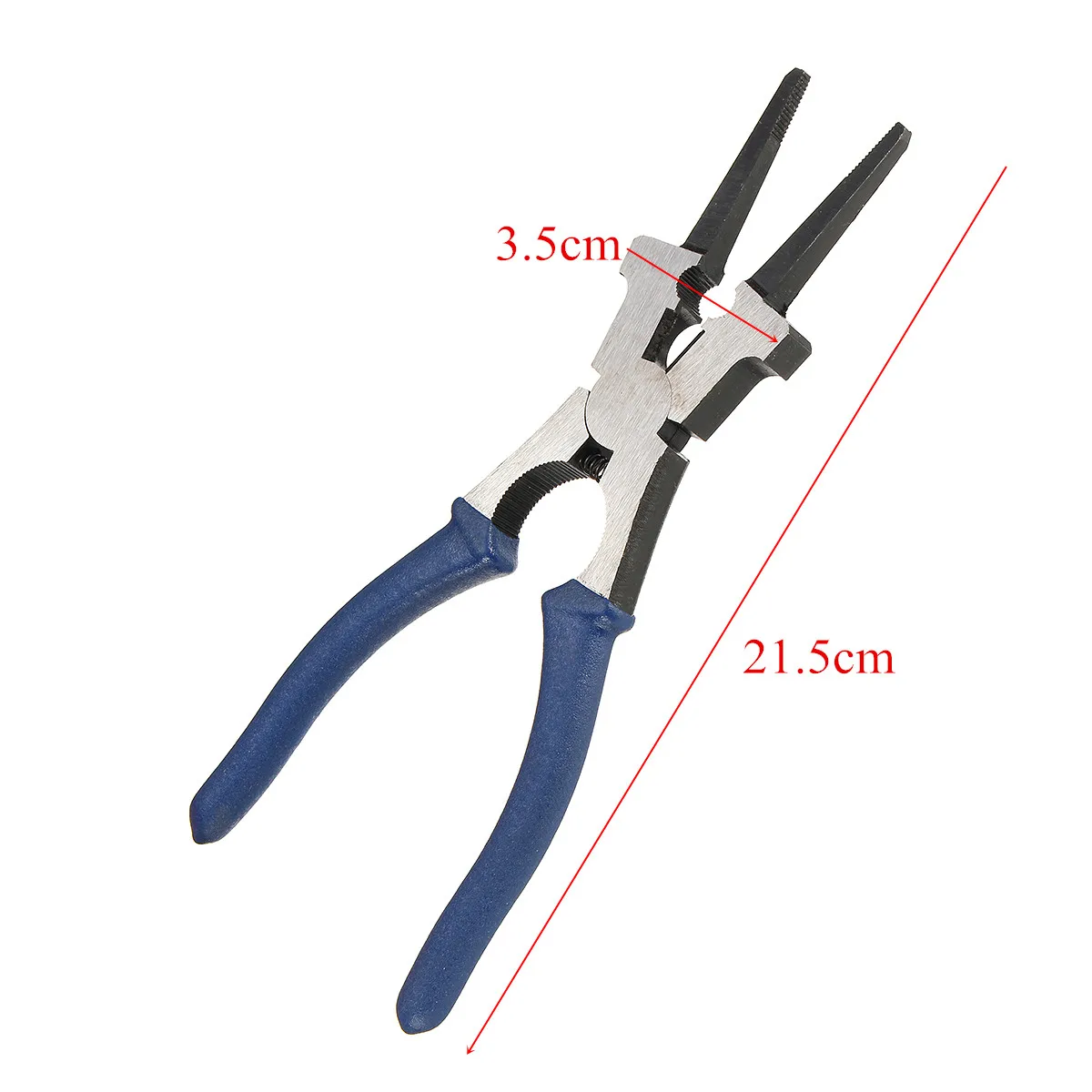 Alicates de soldadura MIG de boca plana, mango aislado de acero al carbono para soplete de soldadura, herramientas multiusos de corte de alambre Mig con resorte