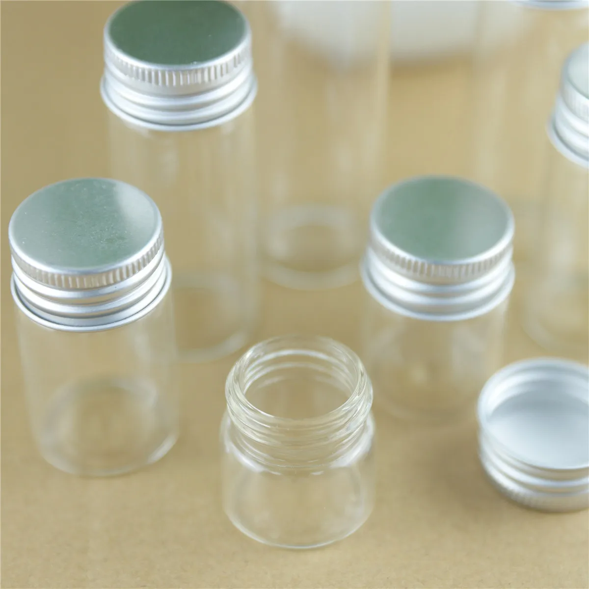 Glass tube 24 PCS/lot Transparent Glass Bottles Diameter 30mm Aluminum Cap Cute Jars Vials DIY Craft Container DIY Bottles