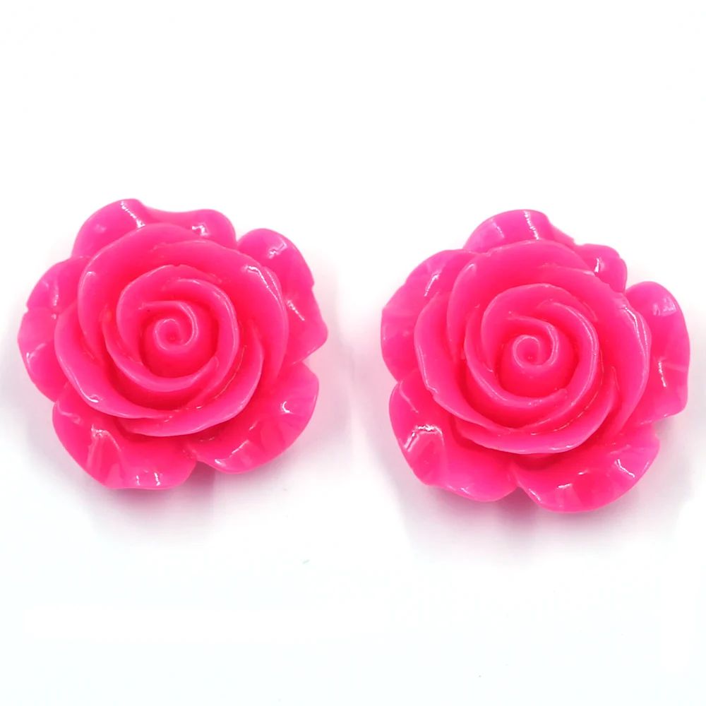 10Pcs Pink Rose Flower Floral Dome Seals Embelishment Resin Cabochons Cameos for DIY Bag Ornament Crafts Scrapbook Gift 16mm