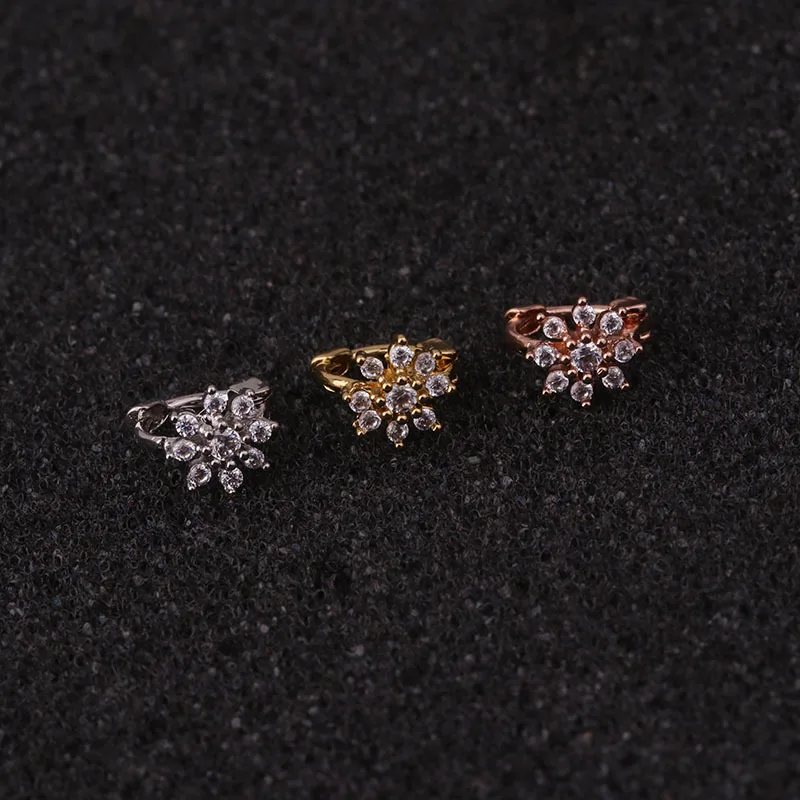 2020 New 1 Piece White Gold Sliver Color Tiny Cz Small Hoop Tragus Cartilage Earring Rook Daith Helix Ear Piercing Jewelry Gift