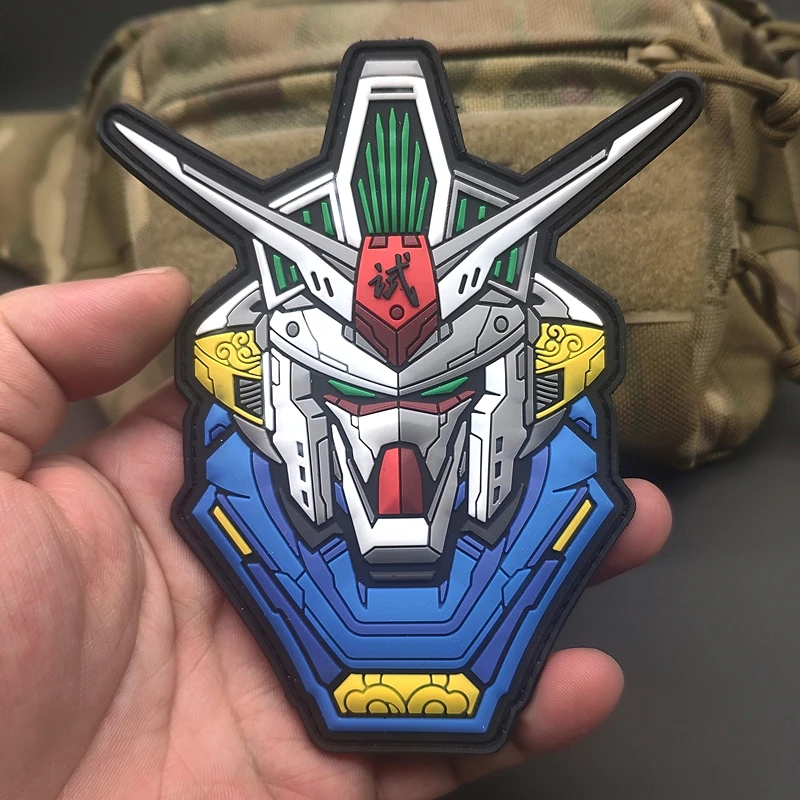 GP01 Dare GP02 Try Luminous 3D PVC Rubber Tactical Patches Military Badges Chapter Backpack Sticker For Clothes DIY Decoration