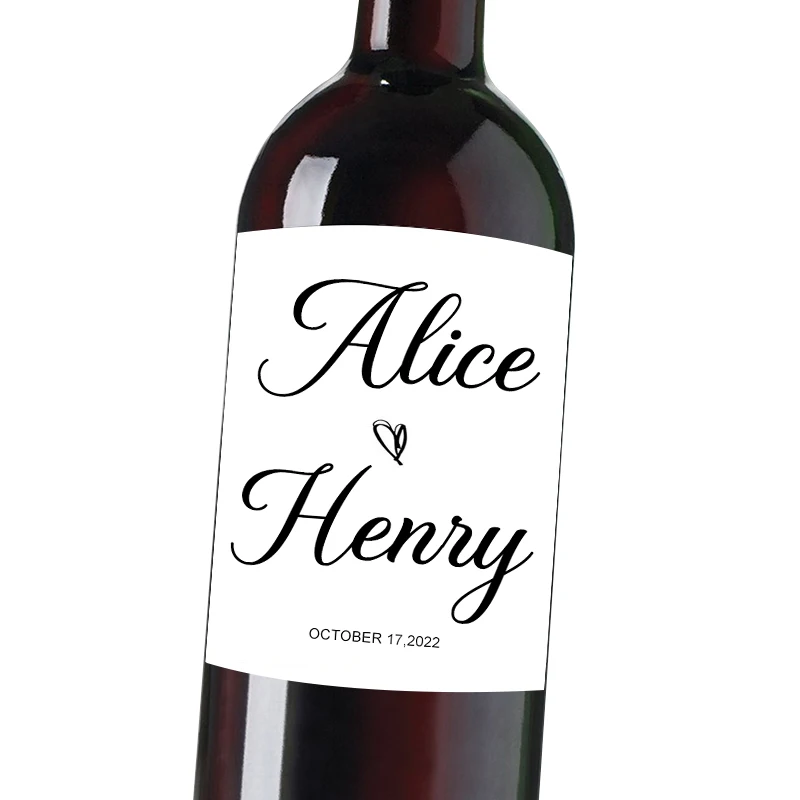 20pcs Custom Printing Photo Wedding Wine Bottle Sticker Personalize Design Birthday Party Stickers Invitations Wine Labels