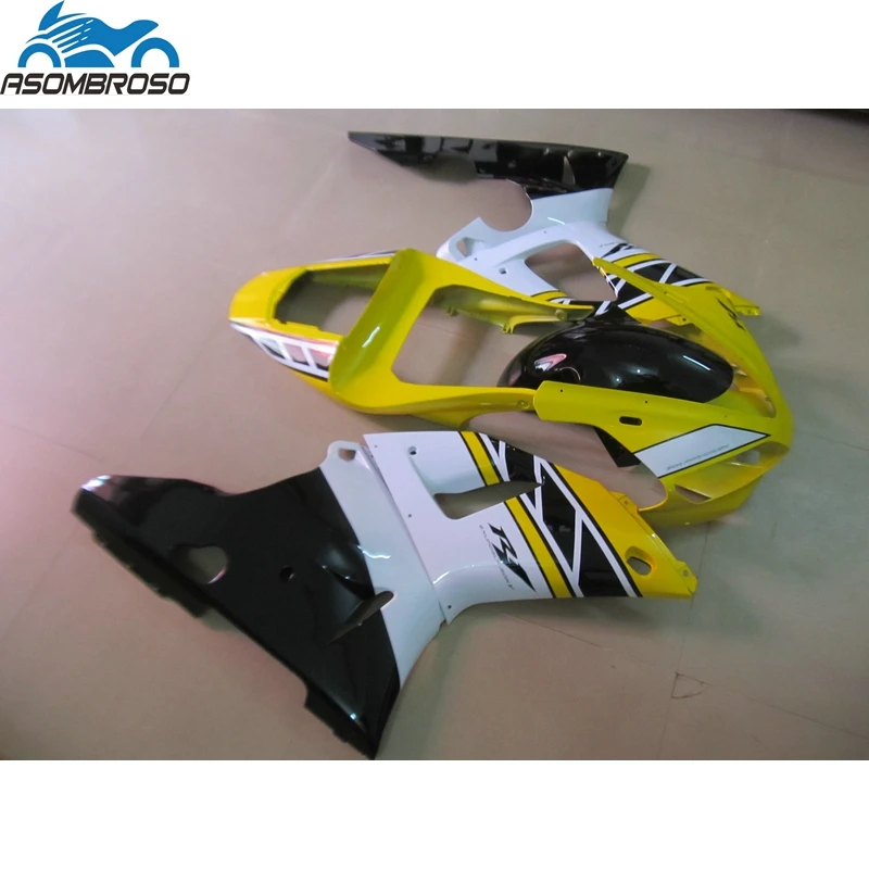 

Customize Motorcycle Bodywork fairings for YAMAHA R1 fairing kit 2000 2001 yellow black white fairing set YZFR1 00 01 HJ46