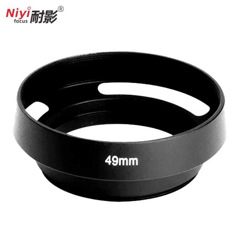 1set 49mm lens hood +lens cap Black Metal camera lens Hood for SONY RX1 / RX1R micro single E24 / E35 lens hood front cap