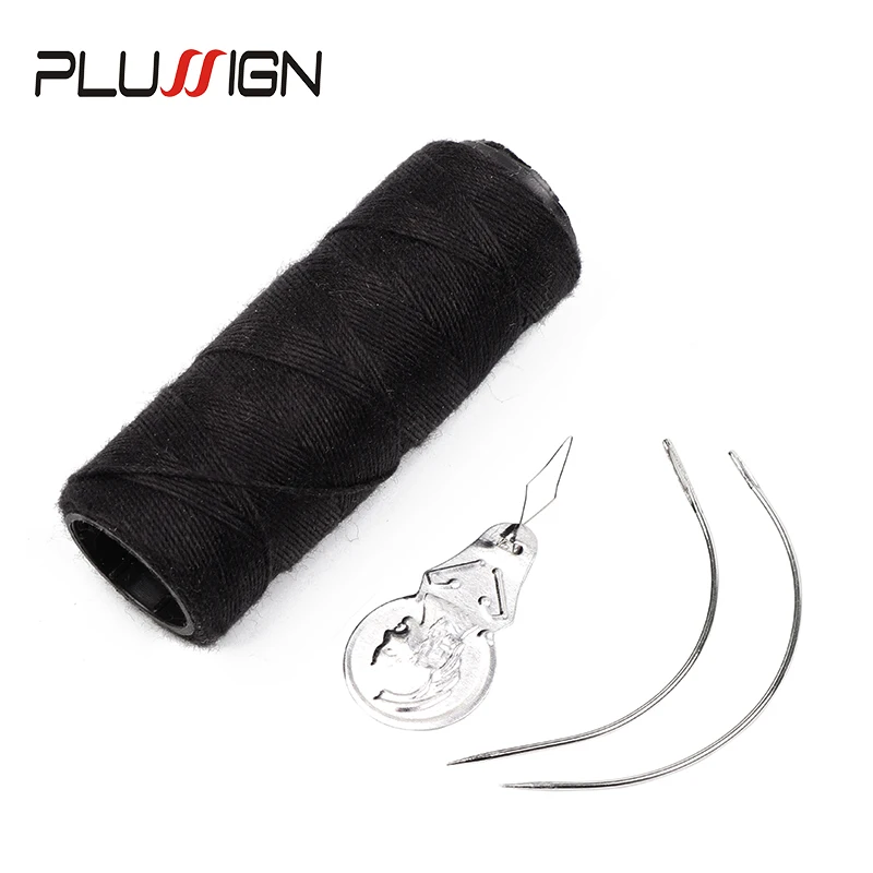 Plussign Nici do szycia peruk Igła i nici do szycia włosów C Igły do tkania włosów Plussgin Narzędzia do robienia peruk 4 szt.