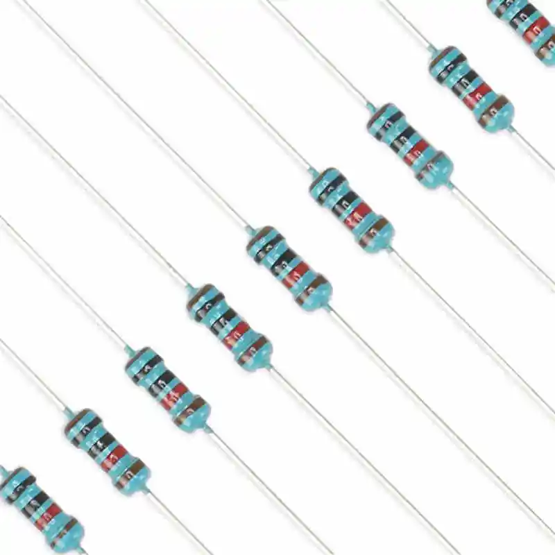 20PCS 2W Metal Film Resistor 1% Five-color Ring Power Resistor 0.1~1M 2 4.7 10R 47 100 220 360 470 1K 2.2K 10K 22K 4.7K 100K Ohm