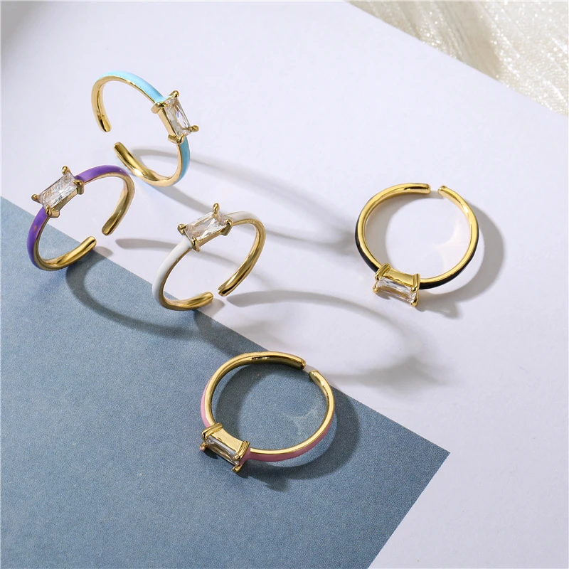 HECHENG,Female Zircon Ring ,Colorful Ring Wedding Jewelry ,Multicolor Fashion Circle Party Accessories